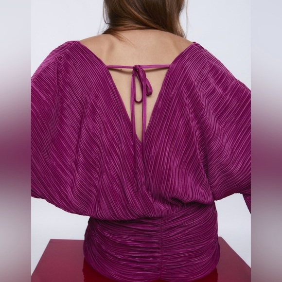 ZARA DRAPED MINI DRESS - Picture 2 of 6